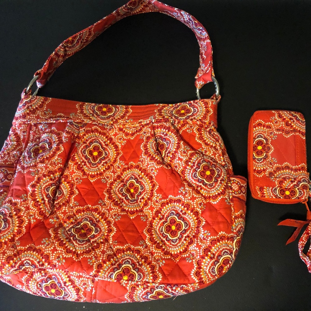 Vera Bradley shoulder bag orange purse and wallet
